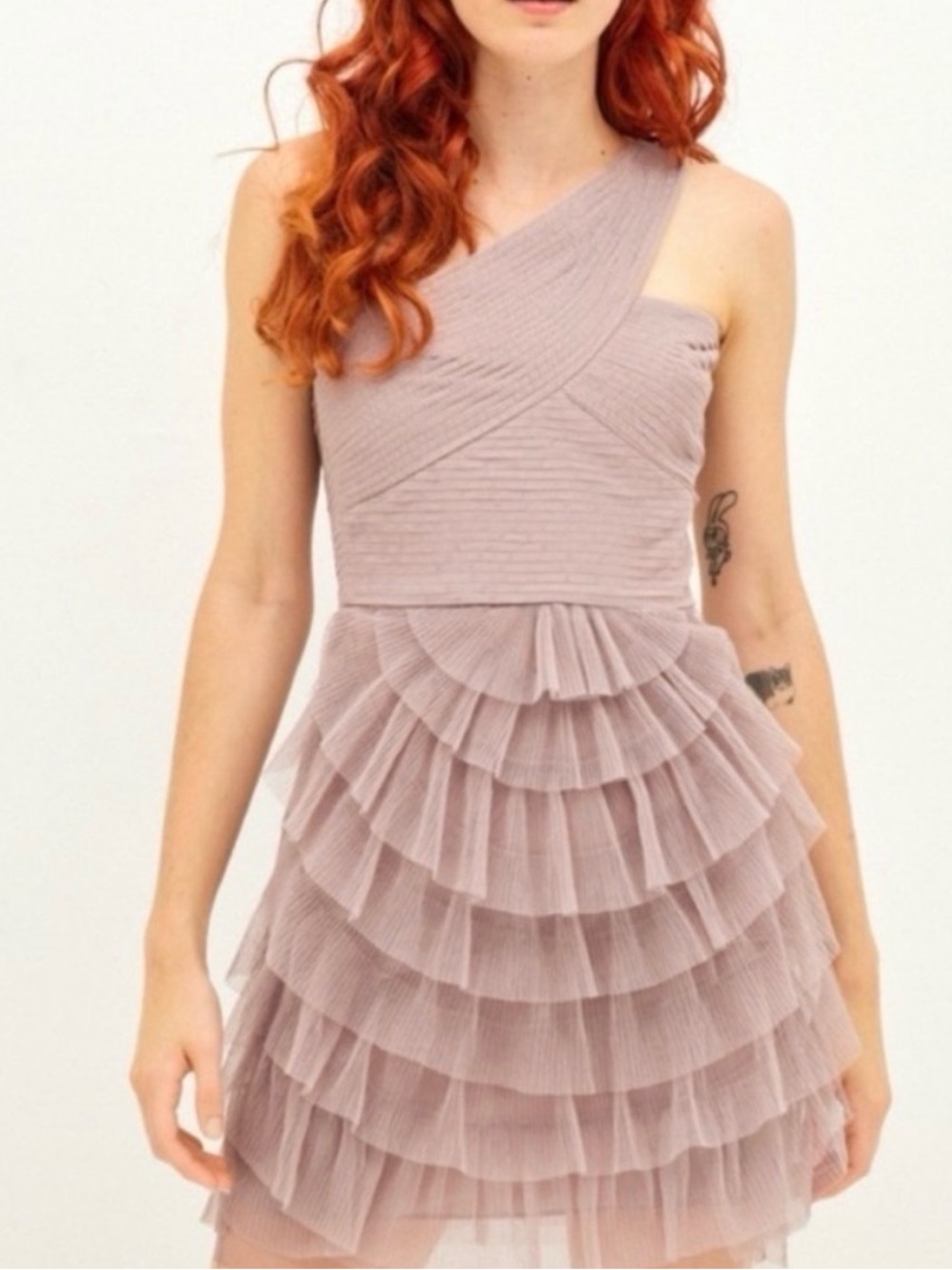 BCBGMaxAzria Blush Cocktail Dress with Gorgeous Detail Wedding Cocktail